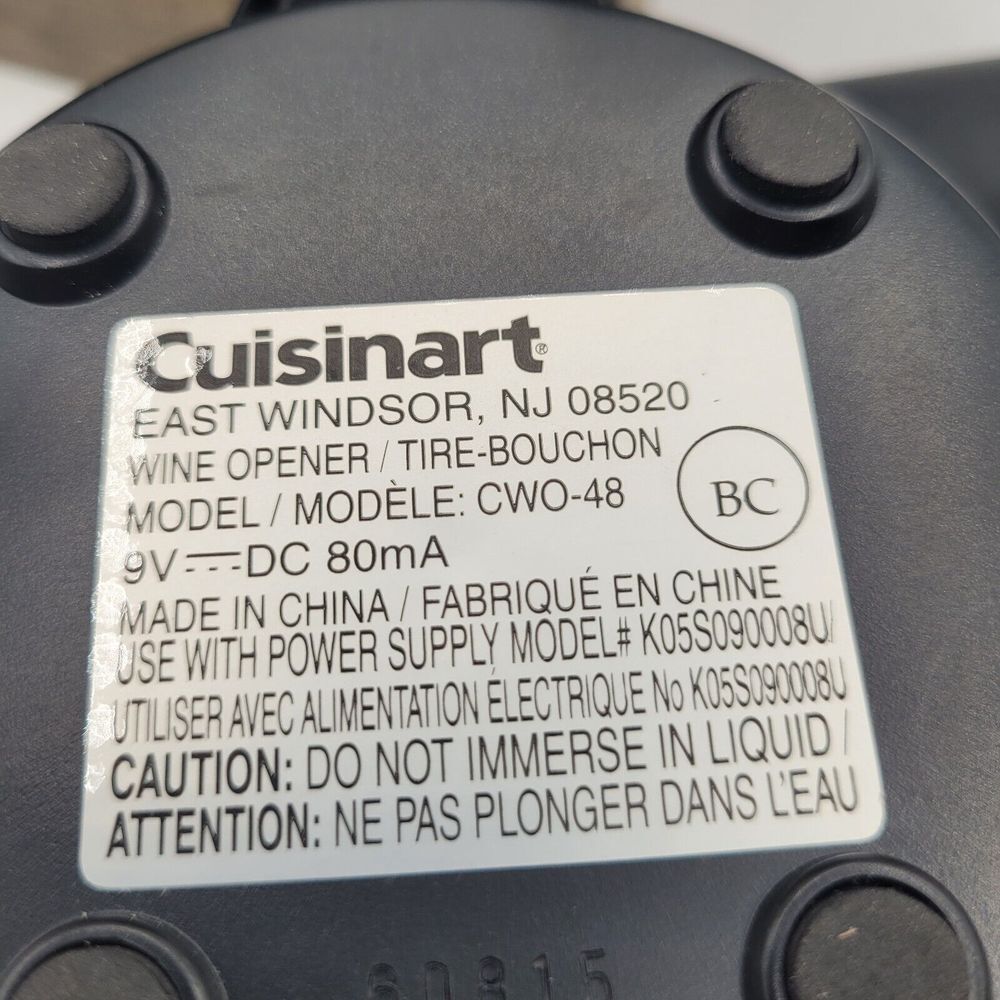 Cuisinart Cordless Wine Opener Model CWO-48 Effortless - Picture 5 of 5